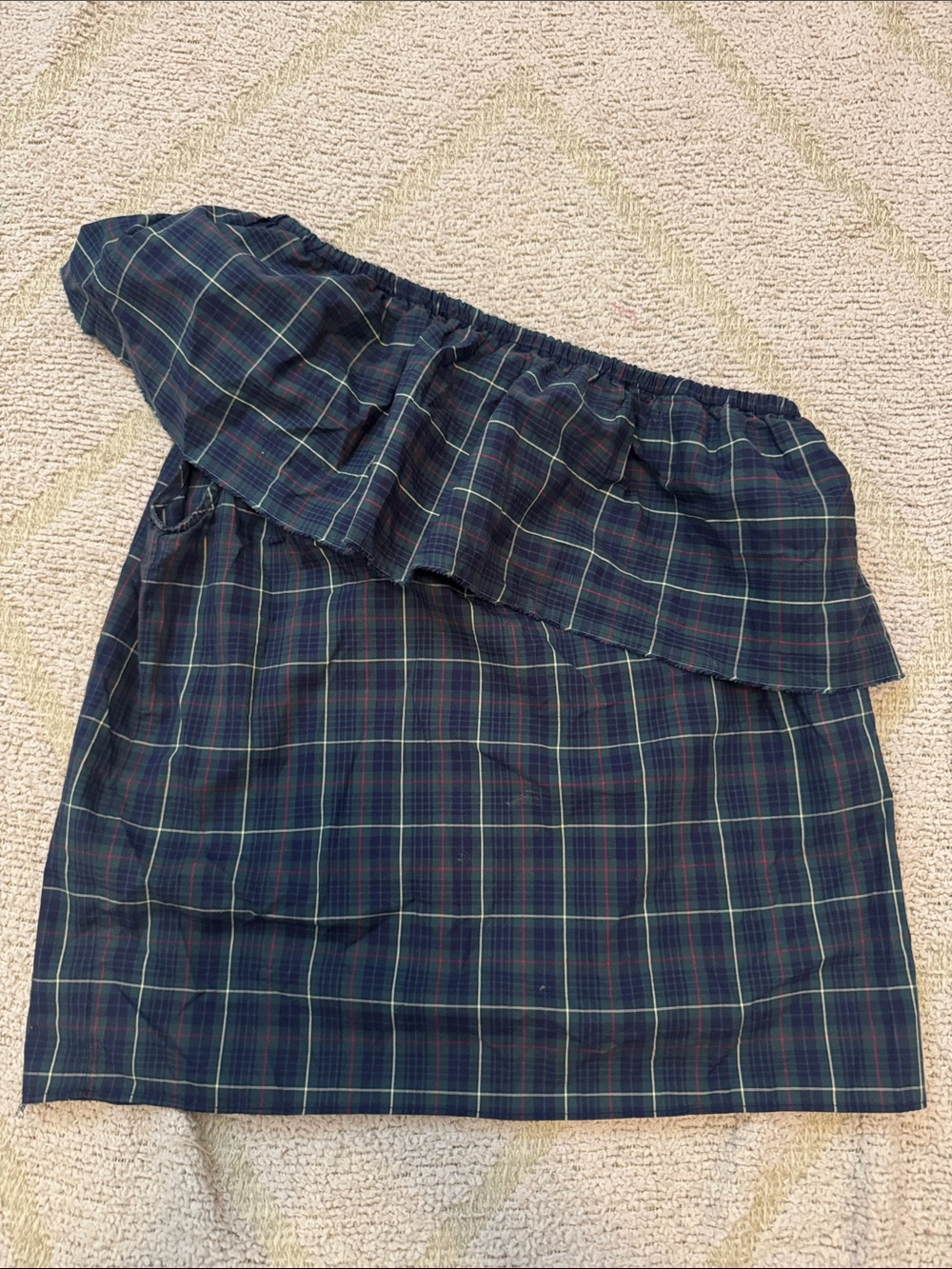 Bailey 44 One Shoulder Plaid Ruffle Top Small Made in USA